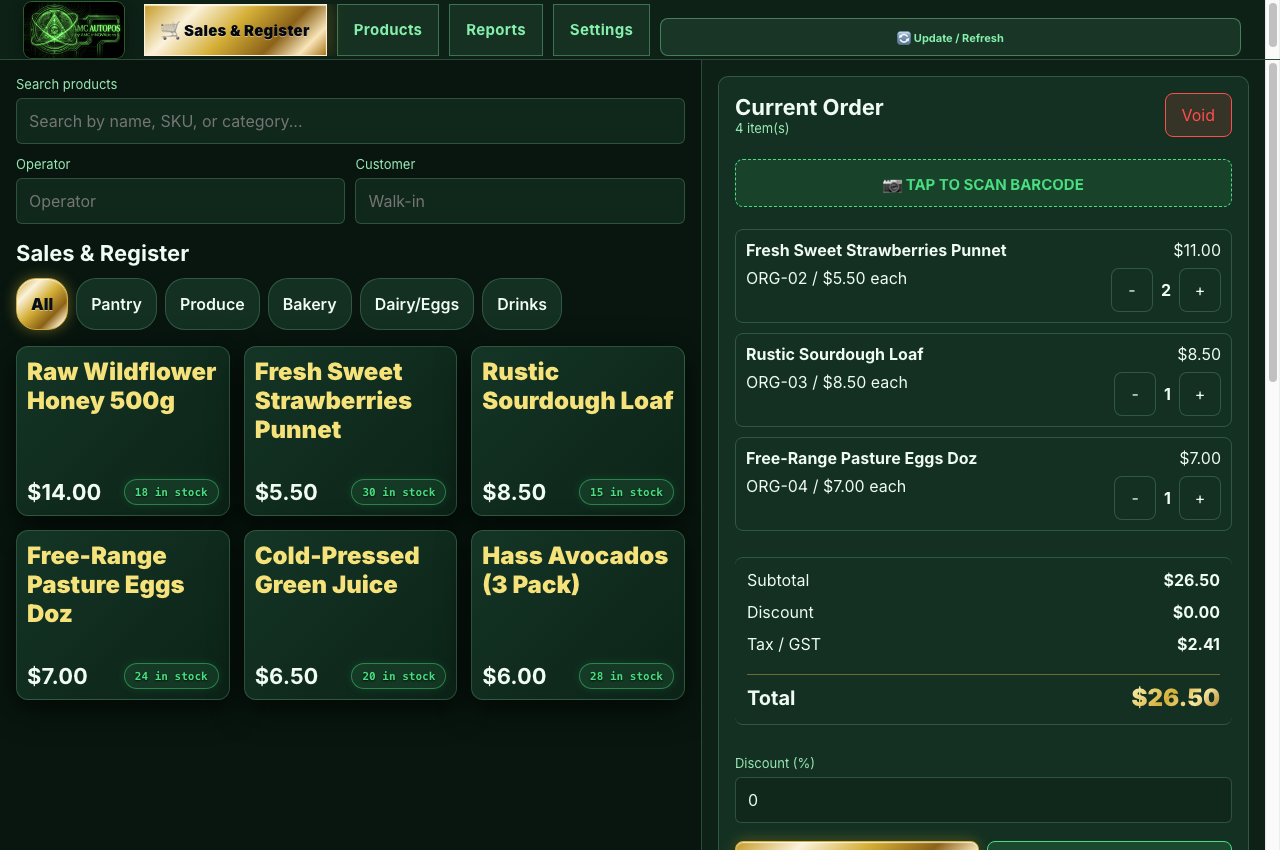 AMC AutoPOS Fresh Green Market Layout